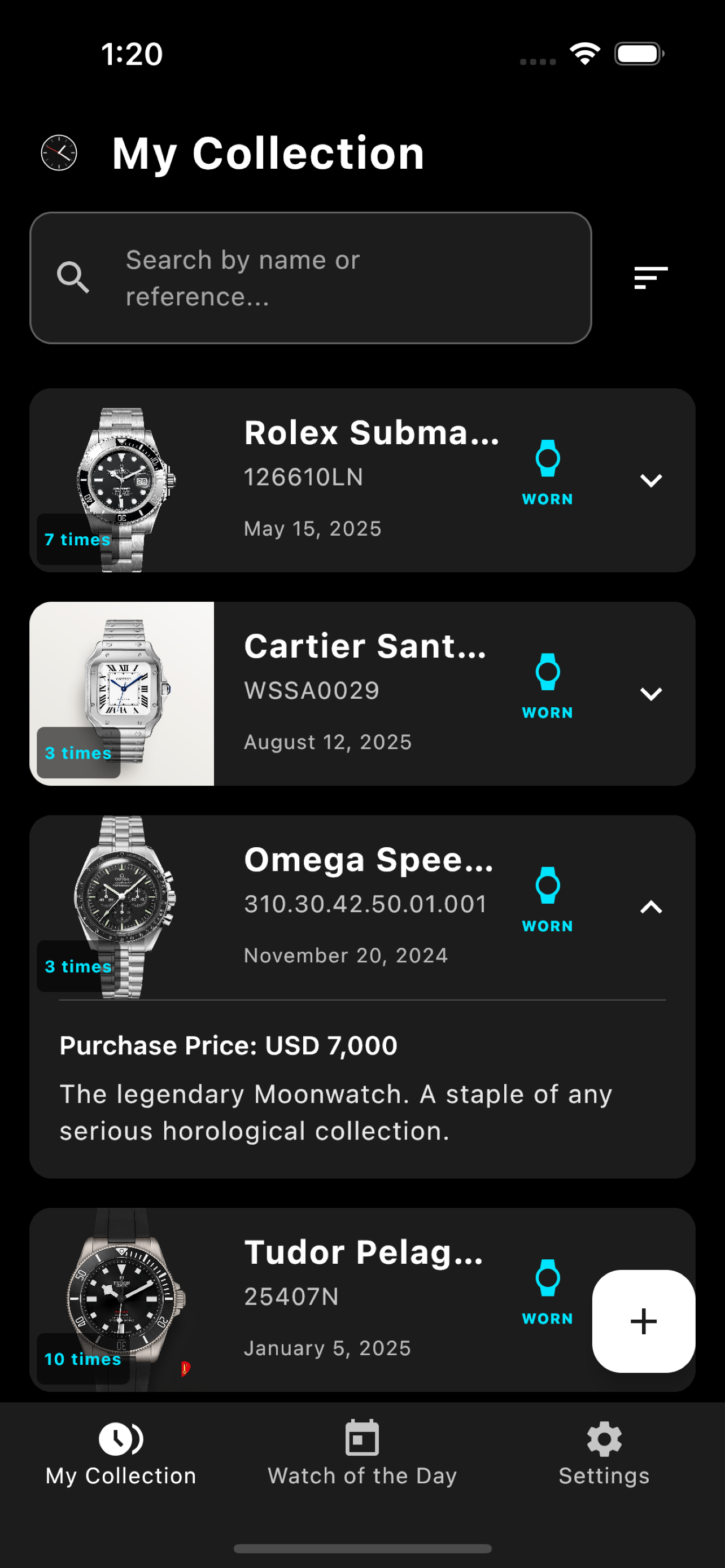 Watchfolio App Collection View