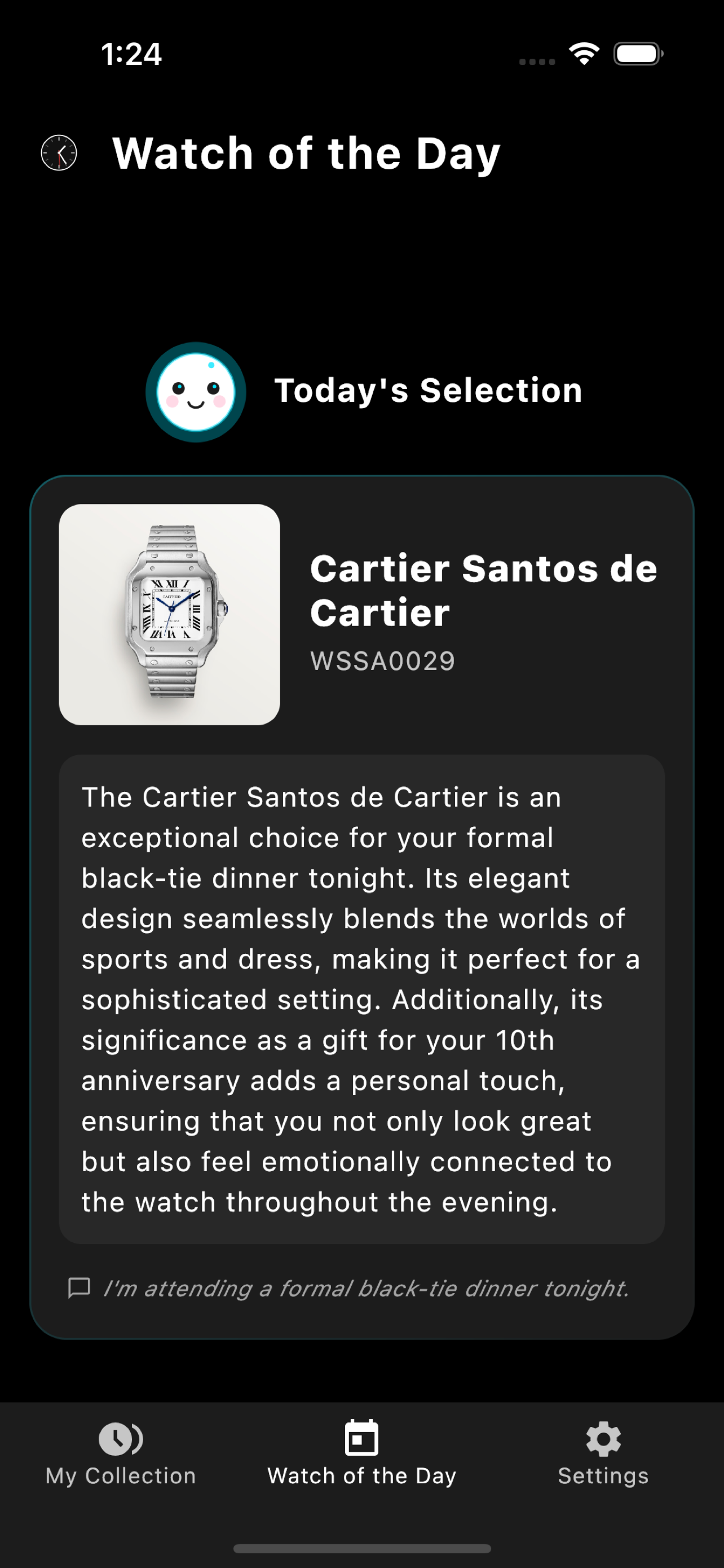 Watchfolio App Today's Selection